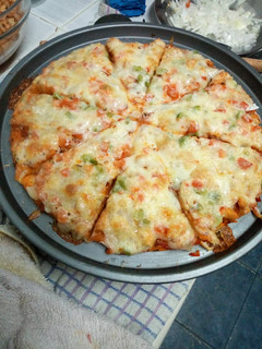 A picture of Chicken pizza #Baking Contest.