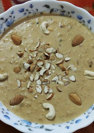 A picture of Jaggery Rice Kheer.