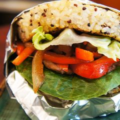 A picture of Beef Rice Burger.