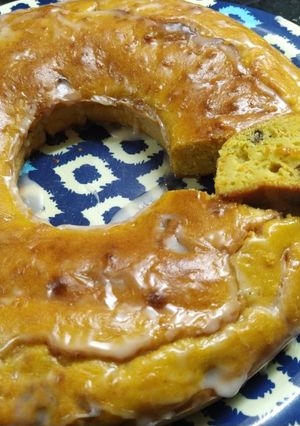 Una foto de Budín de mandarinas y pasas en procesadora