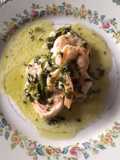 Camarones con cilantro y mantequilla