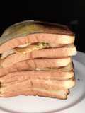 Bread Toast with Omelette Cheese and Sausage