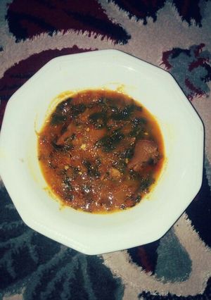 A picture of Pumpkin soup(miyar taushe).