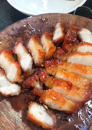 Hình của món Ba rọi chiên mắm tỏi.