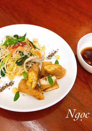 Hình của món Bún gạo mì chay 🥬🥕+ Chả giò 🌽.