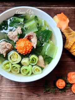 Hình của món Canh cải thìa nấu sườn non.
