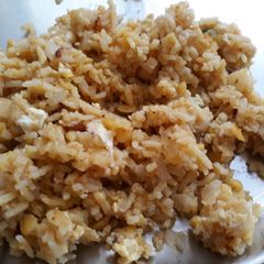 A picture of Egg rice with left over khichdi.
