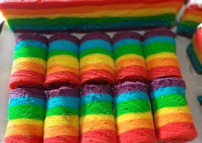 Rainbow roll cake mini