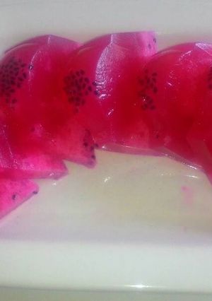 Foto resep Pudding lumut buah naga
