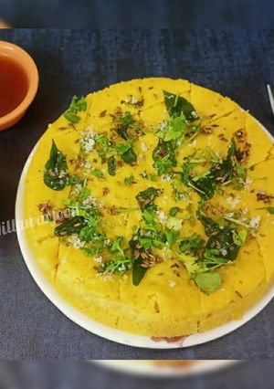 A picture of Super spongy instant Besan Dhokla.