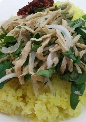 Hình của món Cơm gà chay.