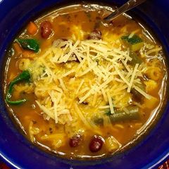 A picture of Minestrone soup .