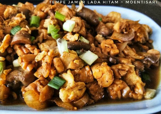 Resep buat Tempe jamur lada hitam  enak