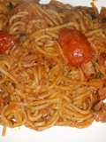 🍝Espagueti con lomo ahumado.🍝