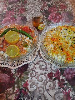 صورة لوصفة سلطة التونة مع الأرز بالزعفران