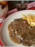 Filetes de ternera en salsa de cebolla