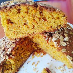 A picture of Passion flavored Carrot cake.