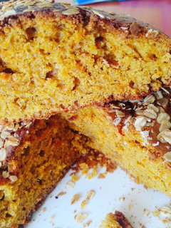 A picture of Passion flavored Carrot cake.