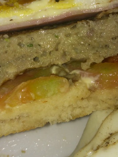 Una foto de Sándwich de hamburguesa con Pan frito