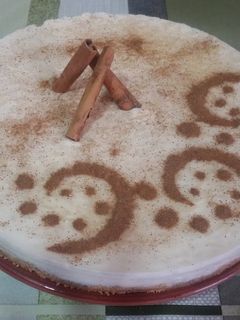 Una foto de Tarta de arroz con leche con thermomix