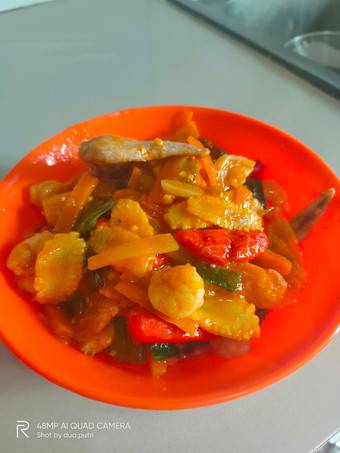 Resep Ayam udang pedas asam manis Irit Untuk Jualan