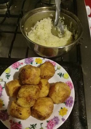Una foto de Bolitas de papa con jamón y queso... buenísimas y prácticas
