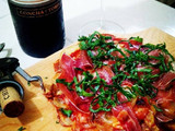 Pizza de papa con jamón serrano