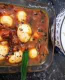 Trứng cút rim chua lá gừng