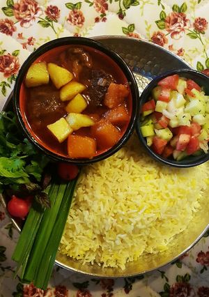 عکسی از دستور خورش کدو حلوایی