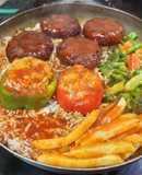 Veg Sizzler with Homemade Barbecue Sauce Without Sizzler Plate!!