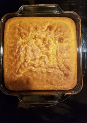 A picture of Jiffy mix corn bread.