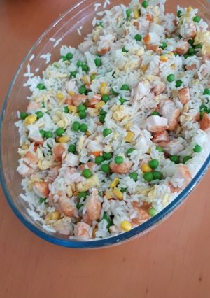Una foto de Arroz tres delicias a mi manera 🙃