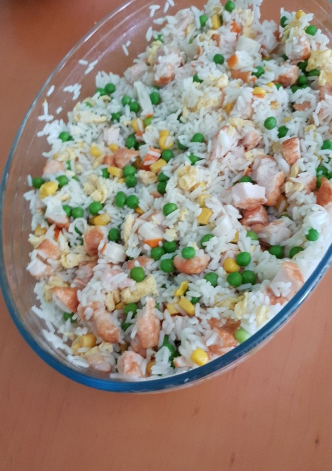 Una foto de Arroz tres delicias a mi manera 🙃