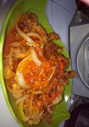 Foto resep Cumi goreng tepung saus asam manis