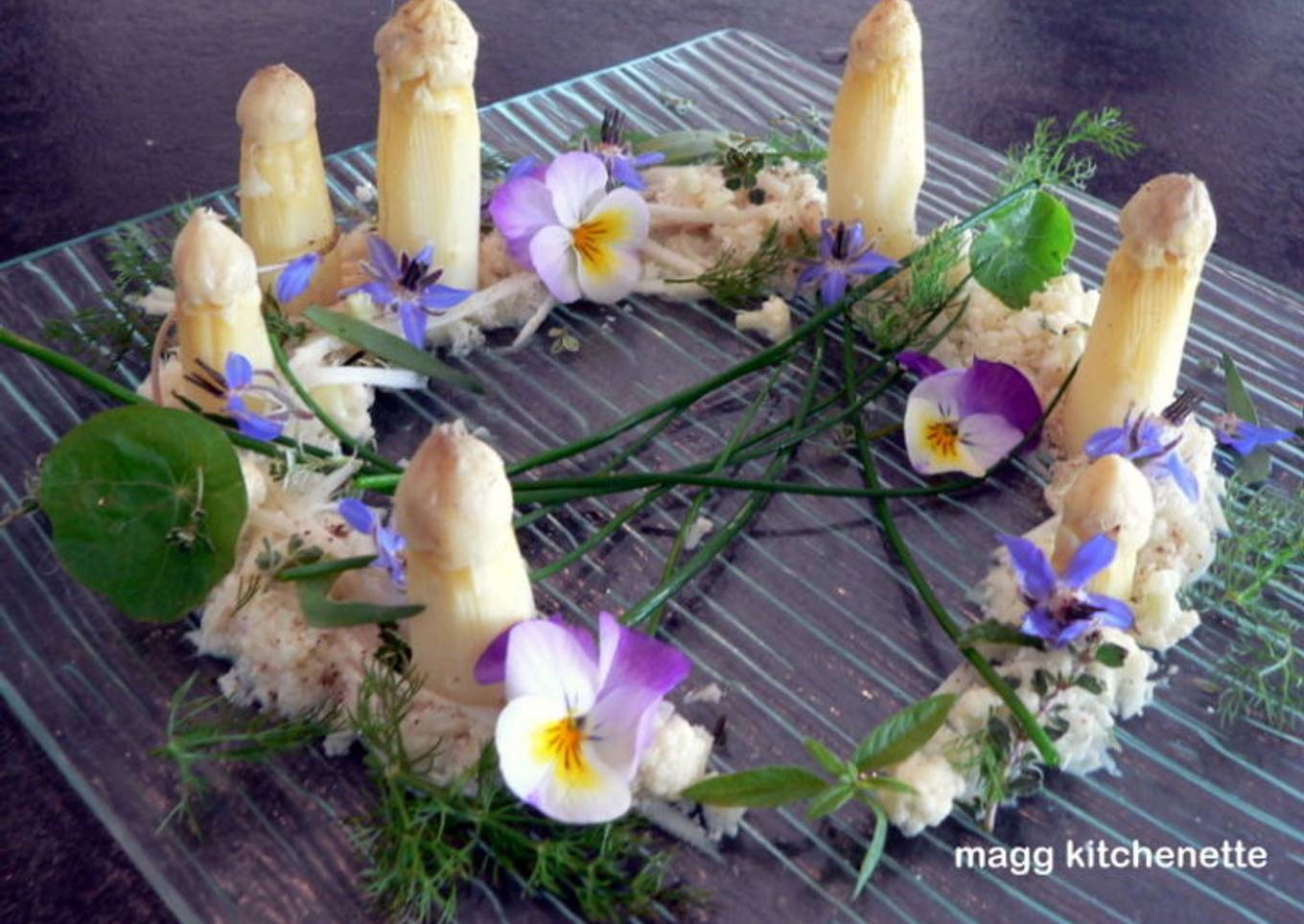 Couronne printanière chou fleur et asperges