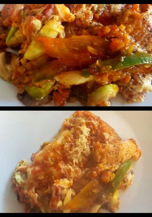 Una foto de Lasaña de berenjena y zucchini