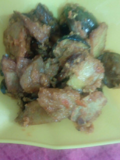 A picture of Fried Brinjal potato.