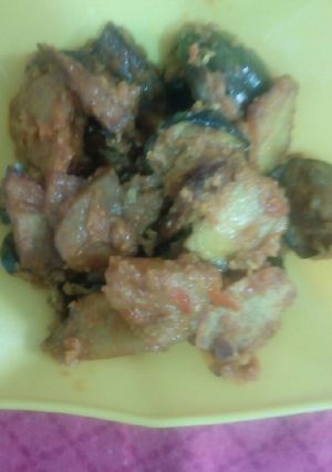 A picture of Fried Brinjal potato.