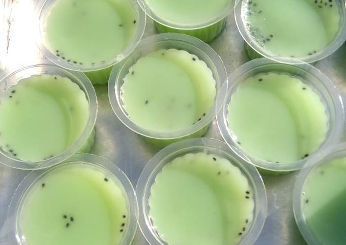 Puding melon selasih