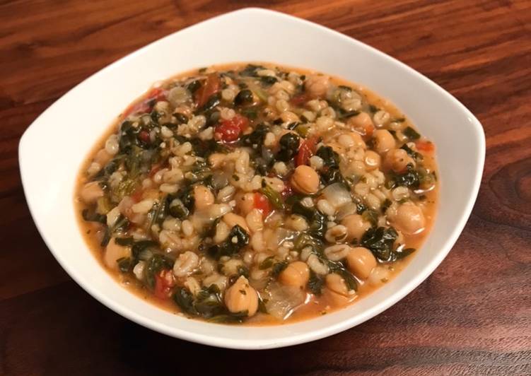 Noom Friendly Instant Pot Chickpea Barley Soup