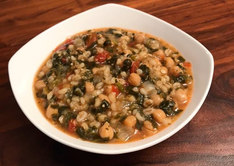 Monday Fresh Noom Friendly Instant Pot Chickpea Barley Soup