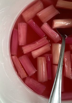 A picture of Poached rhubarb.