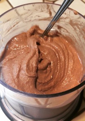 A picture of 2 ingredient dairy free, guilt free ice cream.