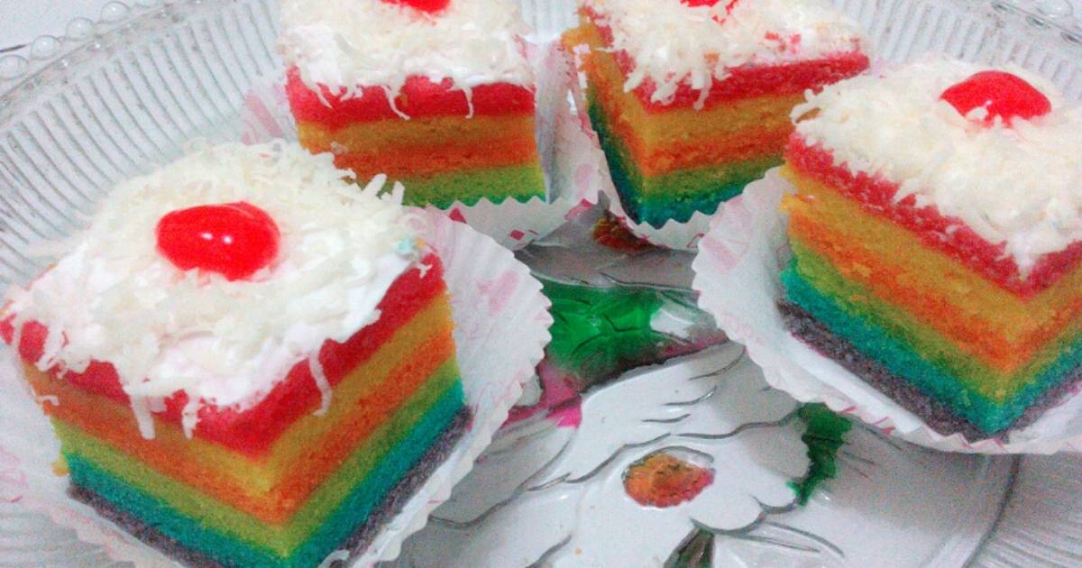 Resep Rainbow Cake Kukus Oleh Gibran S Mom Cookpad