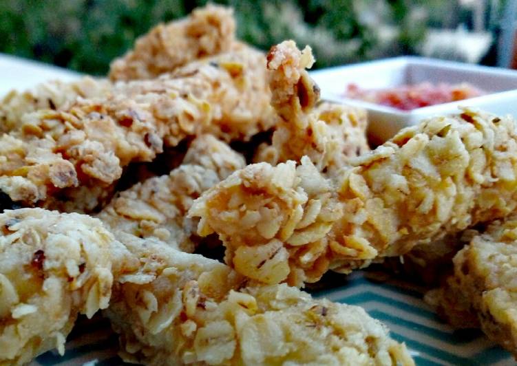 Tiras de pollo en copos de avena (sin gluten)