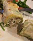 Panqueque con Relleno de Pechuga de Pollo Ricota y Espinaca