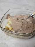 Melón y plátano con helado de chocolate