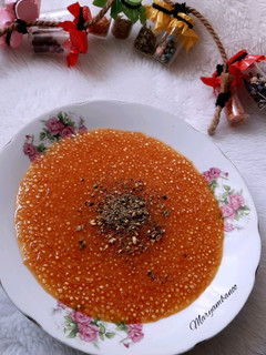 عکسی از دستور حلوا ساگو با کنافه