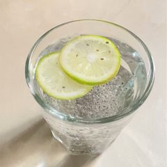A picture of Chia Seed Lemon Water with Flaxseed and Methi powder (good for weight management).