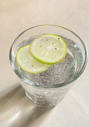A picture of Chia Seed Lemon Water with Flaxseed and Methi powder (good for weight management).